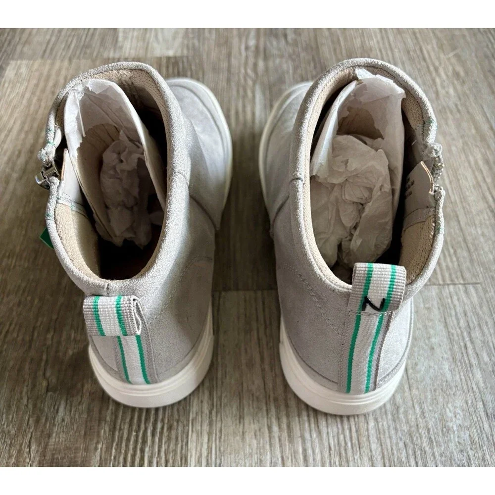 Naturalizer Baldwin Women’s 6M Icy Grey Zip Sneaker Booties Hidden Wedge